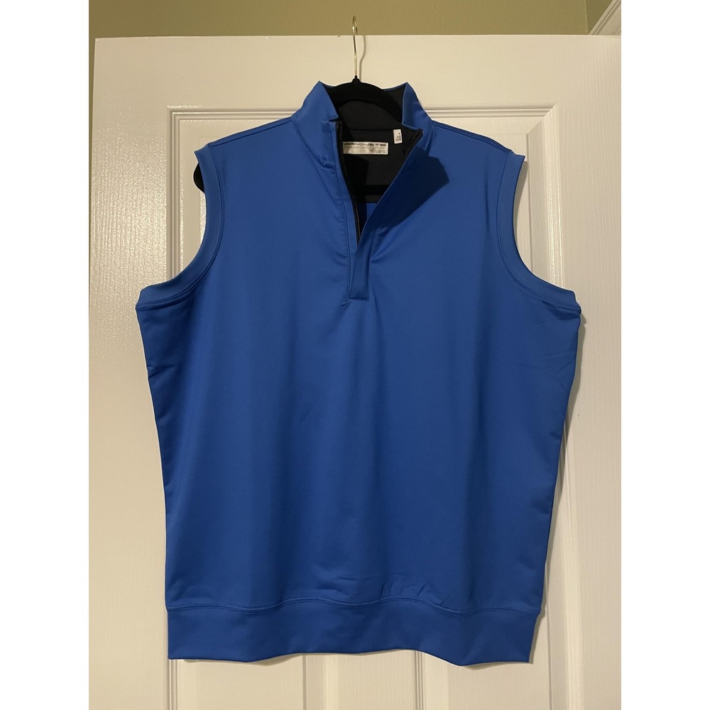 Carnoustie Vest Mens Medium Blue Performance Golf 1/4 Zip Softshell Windbreaker